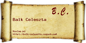 Balk Celeszta névjegykártya